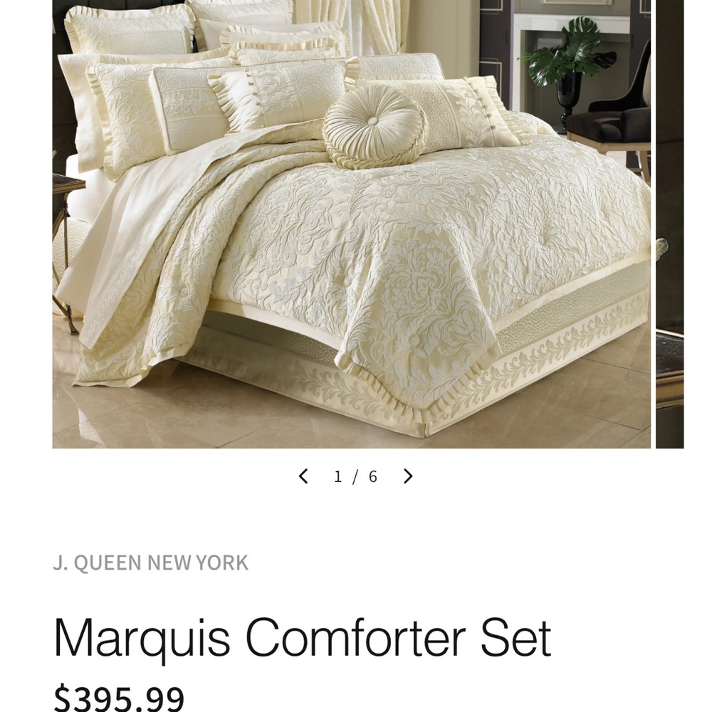 Cream Embroidered Comforter Set with Coordinating Shams - Picture 2 of 6